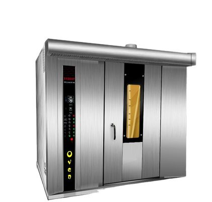 1800X2000X2200mm 완전 자동 상용 빵 로터리 오븐 1 랙 로딩 양