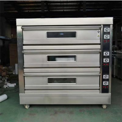 0.1kW 전기 덱 오븐 빵 3 덱 12 트레이 가스 베이커리 오븐 타이머 제어