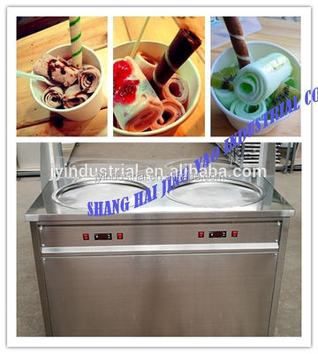 아이스크림 실버 듀플 팬 프라이드 롤 머신