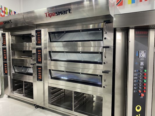 300KG 출력 빵 베이킹 가스 3 데크 9 트레이 오븐 산업 빵 생산