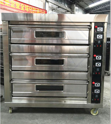 상업용 호텔용 가스 전기 다기능 베이킹 오븐 3 데크 6 트레이 용량