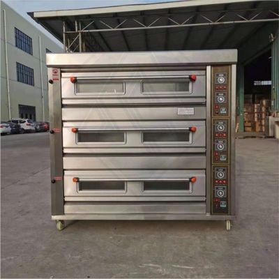 상업용 호텔용 가스 전기 다기능 베이킹 오븐 3 데크 6 트레이 용량
