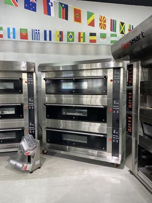 산업용 3 층 9 트레이 돌 층 빵 빵 케이크 토스트를 구하기 위한 빵 구리 오븐