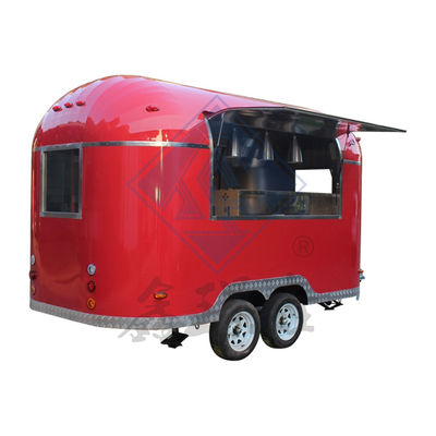 디자인 500CM 외관 거리 판매를 위해 단일 / 이중 축 스테인리스 스틸 식품 트럭