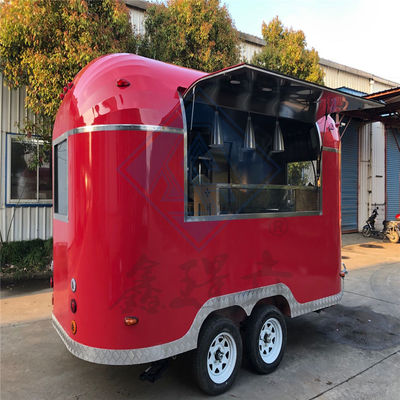 디자인 500CM 외관 거리 판매를 위해 단일 / 이중 축 스테인리스 스틸 식품 트럭