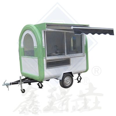 커노피 식품 서비스 트레일러 카트와 함께 사용자 정의 250CM 단일 축 이동식품 트럭