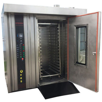 64 트레이 52.5KW 가스 로터리 오븐 베이커리 100kg/h 빵 랙 오븐 원자재 밀