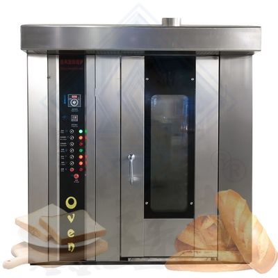 트롤리 회전 베이킹 가스 32 트레이 회전 오븐 베이커리 기계 기능 100kg/h